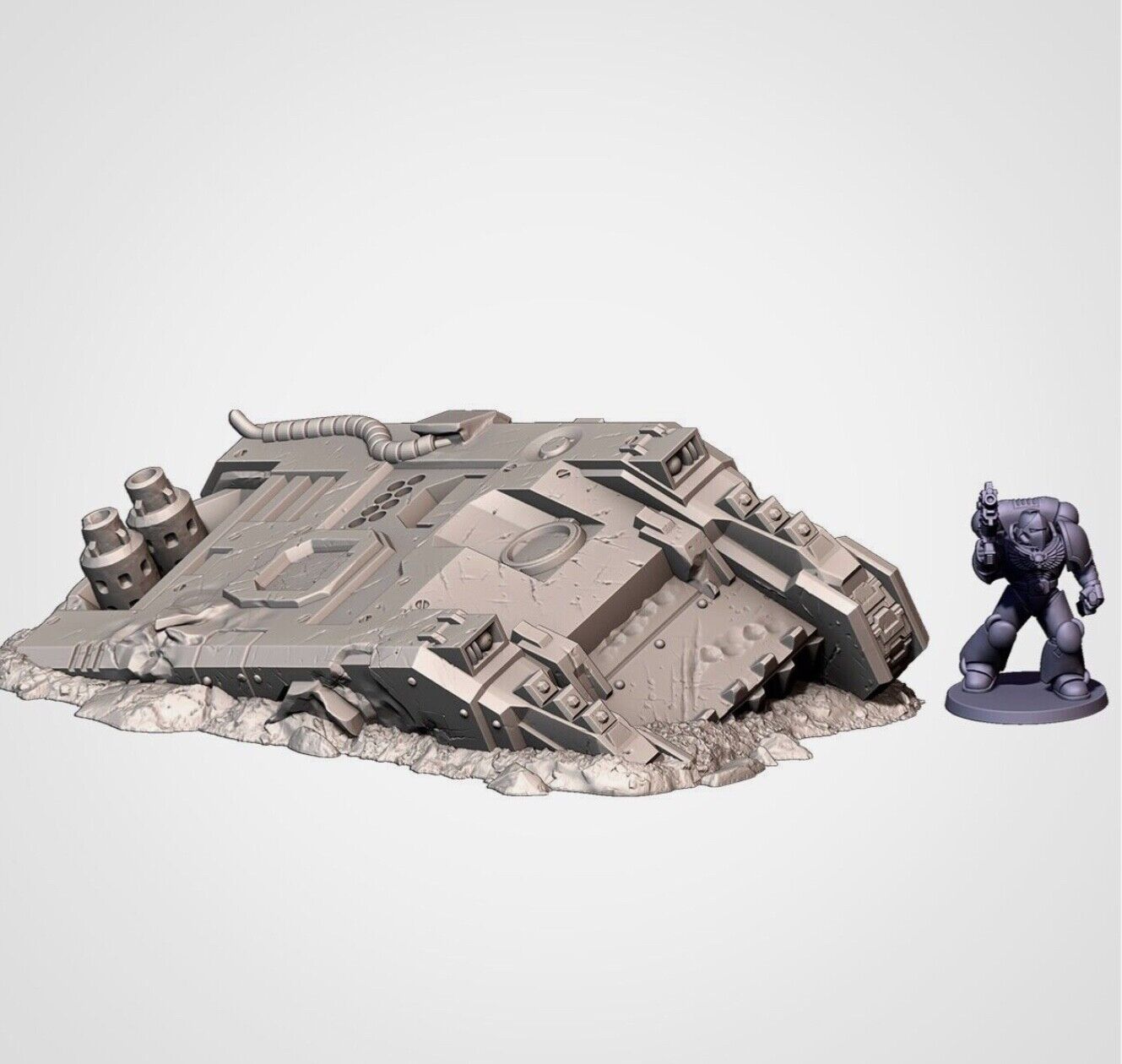 3D printing Crashed Tanks Terrain War Games Scenery