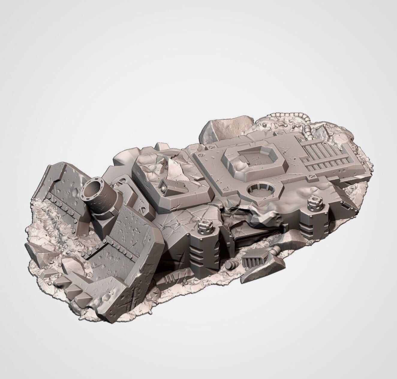 3D printing Crashed Tanks Terrain War Games Scenery