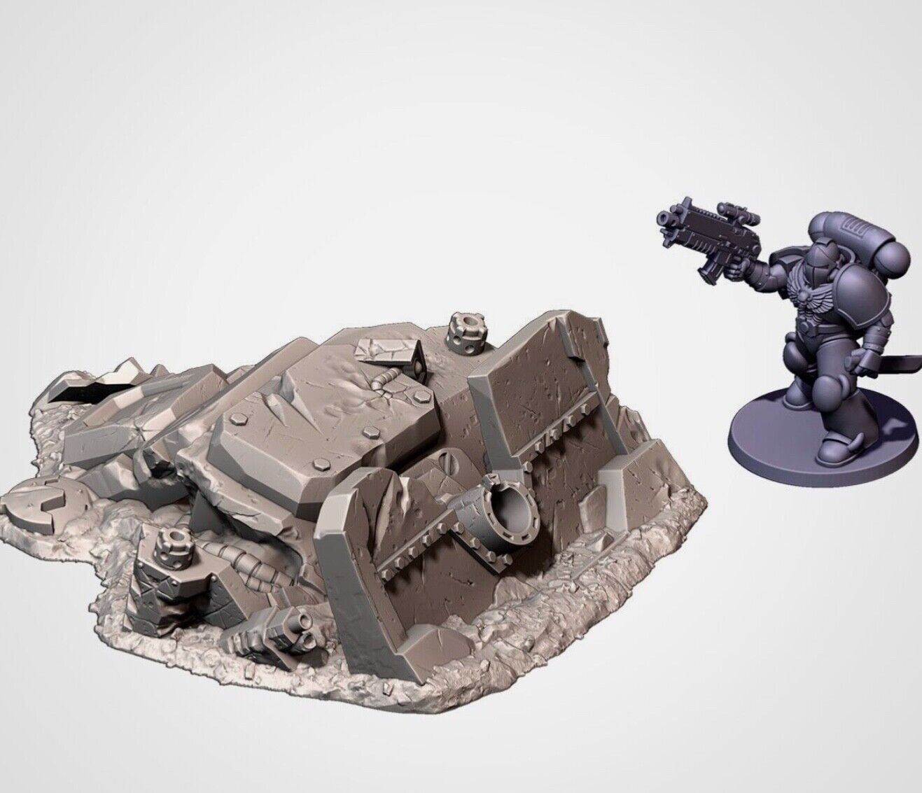 3D printing Crashed Tanks Terrain War Games Scenery