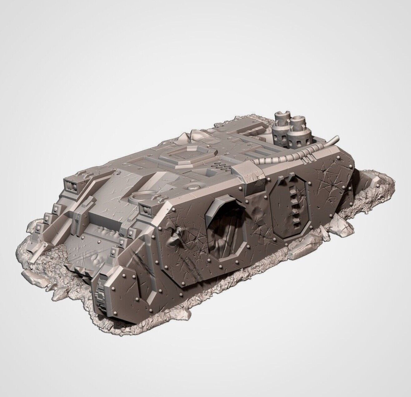 3D printing Crashed Tanks Terrain War Games Scenery