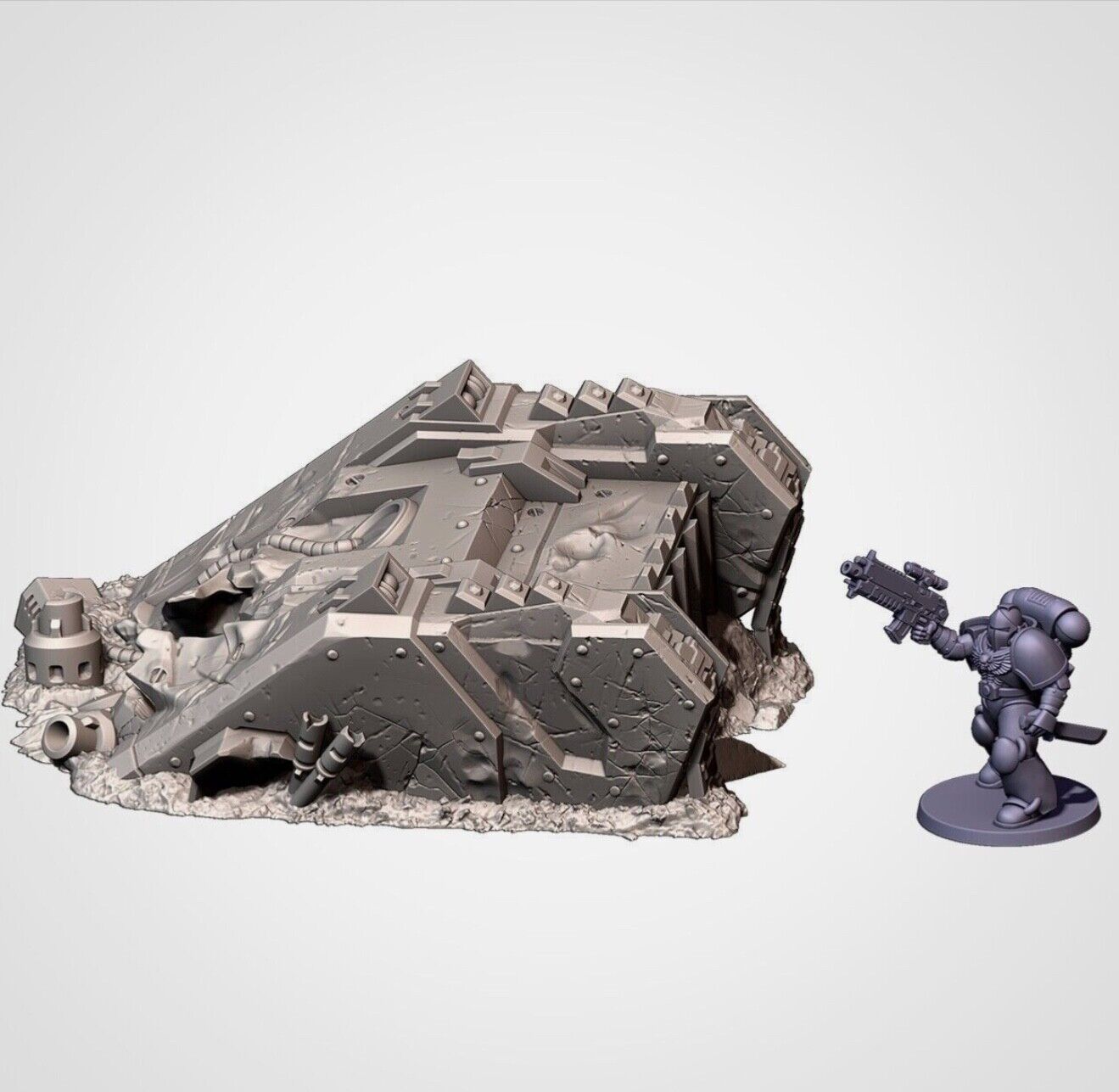 3D printing Crashed Tanks Terrain War Games Scenery