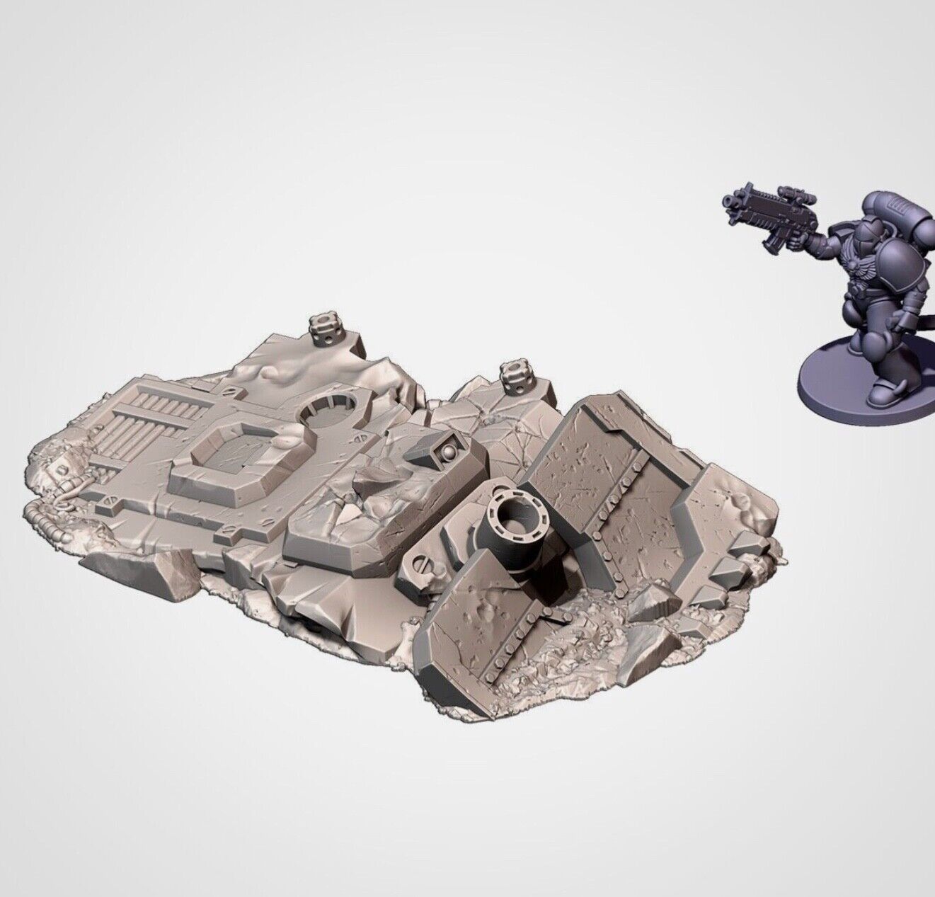 3D printing Crashed Tanks Terrain War Games Scenery