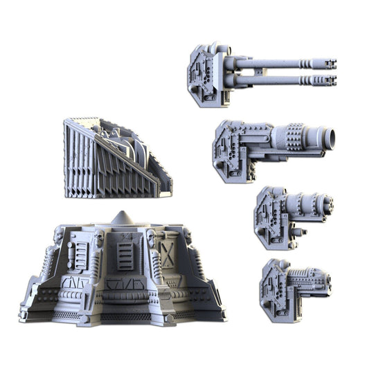 3D printed Modular Cannon Turret Terrain Miniature for War Games/RPG/Warhammer